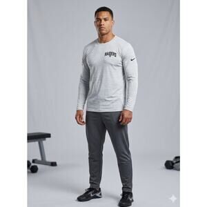 NFL Onfield Apparrel Nike Dri fit LV Raiders Long Sleeve TShirt Size S. Gray.